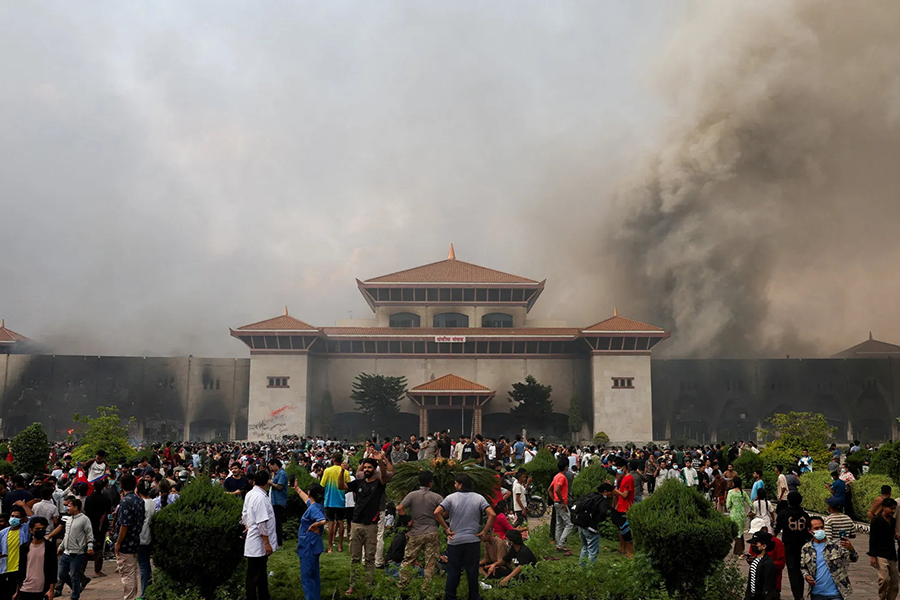 BICC on fire during Gen-Z Protest